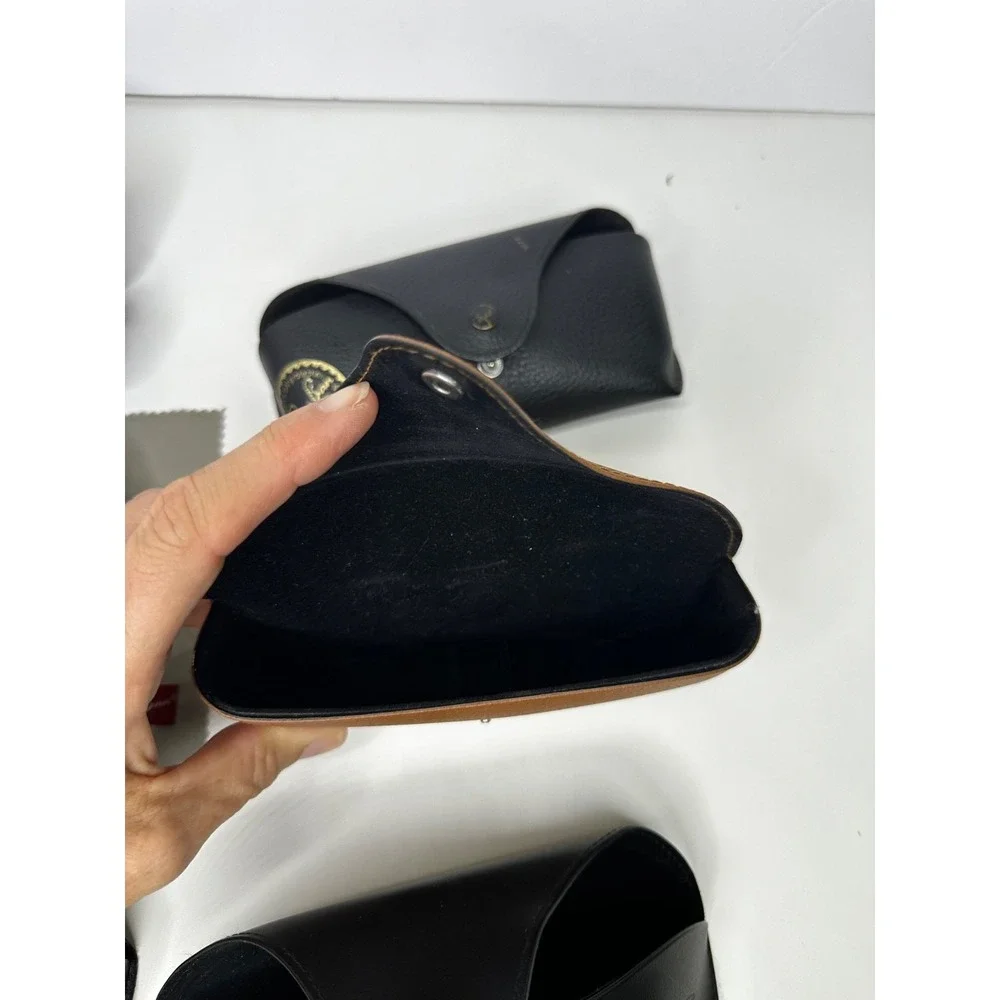 Ray Ban Sunglass Case Lot 6 Brown Black Belt Loop Polishing  Faux Leather